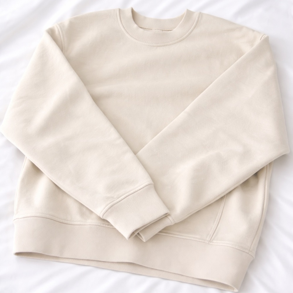 Lululemon W Steady State Oversized Crew Light Ivory Size M NWT Cozy Athleisure